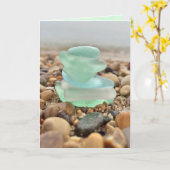 Carte La belle plage turquoise de Seaglass pensant à (Fleur jaune)