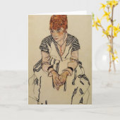 Carte La belle-soeur de l'artiste d'Egon Schiele- (Fleur jaune)