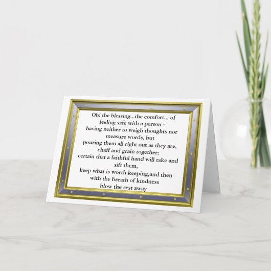 Carte La bénédiction de l'amitié (Devant)