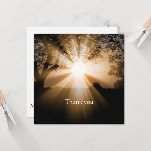 Carte La Bible chrétienne Merci Sunlight Scenery (Devant/Arrière en situation)