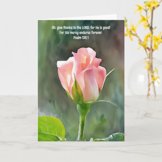 Carte La Bible Rose Rose Verse Faith (Fleur jaune)