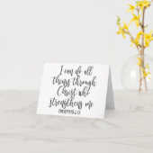 Carte La Bible Verse Philippiens 4:13 Je peux faire tout (Fleur jaune)