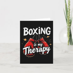 Carte La Boxe Est Ma Thérapie Drôle Gym Gants Fighter De