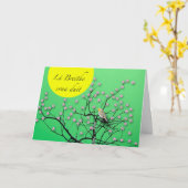 Carte Lá Breithe sona duit Irish Birthday with Robin (Fleur jaune)