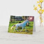 Carte Lá Breithe sona duit Irish Birthday with Unicorn (Fleur jaune)