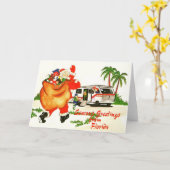 Carte La caravane de Noël du Père Noël (Fleur jaune)