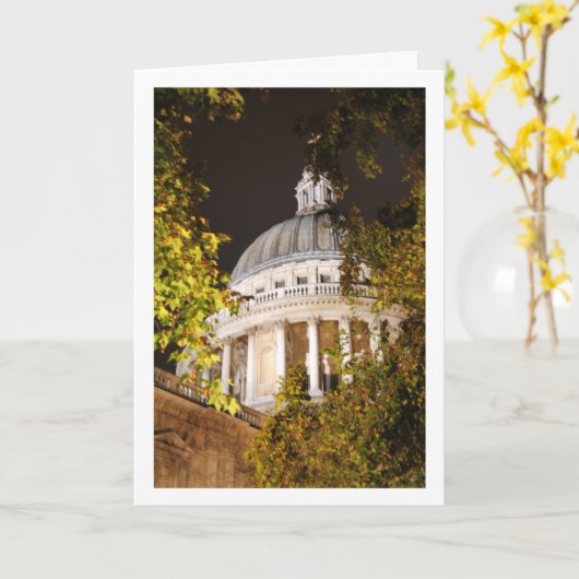Carte La cathédrale Saint-Paul la nuit, Londres, Anglete (Fleur jaune)