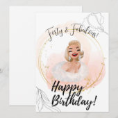 Carte La célébrité du glam hollywoodien souhaitant un an (Devant / Derrière)