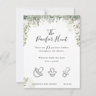 Carte La chasse à la tétine   Jeu de Baby Shower