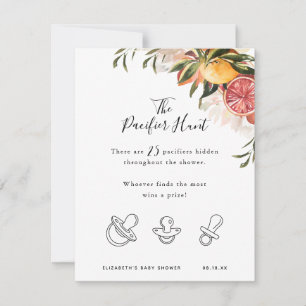 Carte La chasse à la tétine   Jeu de Baby Shower