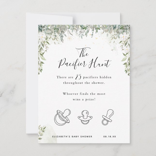 Carte La chasse au Pacifique | Jeu Baby shower (Devant)