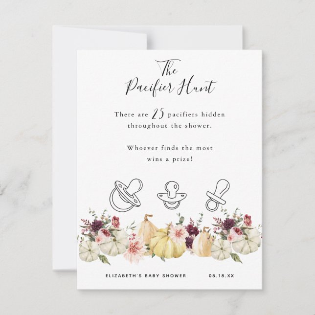 Carte La chasse au Pacifique | Jeu Baby shower (Devant)