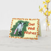 Carte La chèvre d'enfant obtiennent bien--customisez (Fleur jaune)