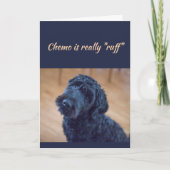 Carte La chimiothérapie est dure  Chien noir mignon aux  (Devant)