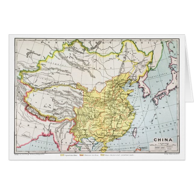 CARTE : La CHINE, 1910 (Devant horizontal)