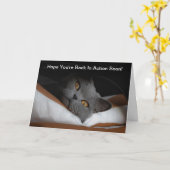 Carte La chirurgie de retour se bien bientôt Gray Chat (Fleur jaune)