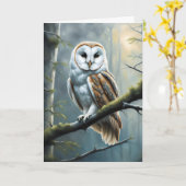 Carte La Chouette des Grandes dans la Forêt Anniversaire (Fleur jaune)