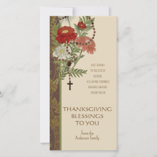 Carte La chute religieuse quitte Rosary Thanksgiving Hol