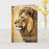 Carte La Citation De La Bible Du Lion Soit Forte Graduat (Fleur jaune)