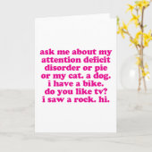 Carte La citation de manque de concentration AJOUTENT (Fleur jaune)