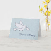 Carte La colombe blanche avec coeur, Bénédiction de la P (Fleur jaune)