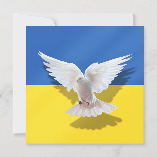 Carte La colombe de la paix - Drapeau de l'Ukraine - Lib (Devant)