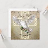 Carte La colombe de la paix Pâques (Devant/Arrière en situation)