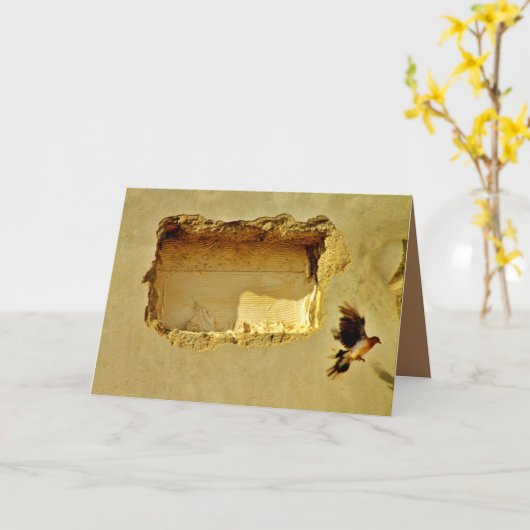 Carte La colombe en vol (Fleur jaune)