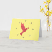 Carte La colombe et les signes de paix (Fleur jaune)