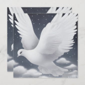 Carte La colombe Mariage blanche dans les nuages (Devant / Derrière)