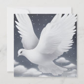 Carte La colombe Mariage blanche dans les nuages (Dos)