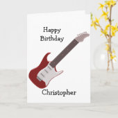 Carte La conception rouge de guitare électrique ajoutent (Fleur jaune)