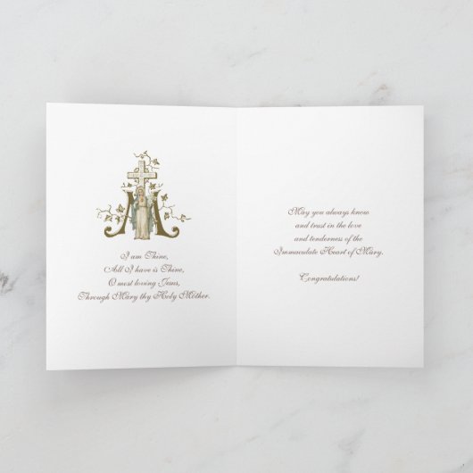 Carte La consécration catholique à Immaculer Marie Relig (Intérieur)