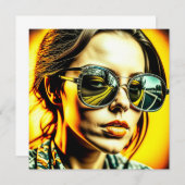 Carte La cool dans les lunettes de soleil Reflet d'une r (Devant / Derrière)