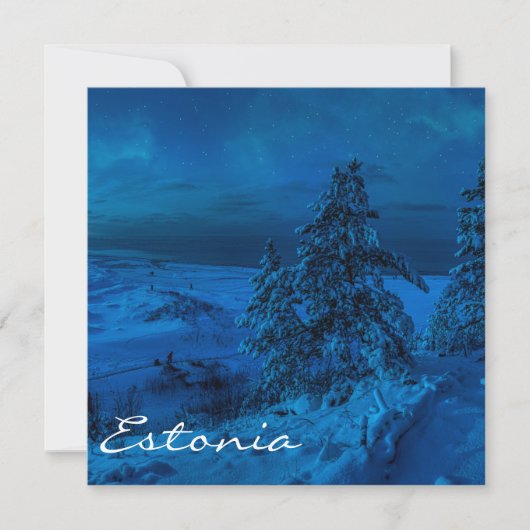 Carte La côte maritime d'hiver au clair de lune (Devant)