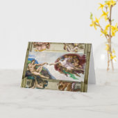 Carte La création d'Adam | Michel-Ange | (Fleur jaune)