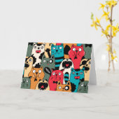 Carte La Crowd of cats (Fleur jaune)