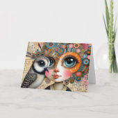 Carte La Dame aux Oiseaux Collage Toutes Occasions  (Devant)