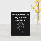 Carte La Dame des Chiens Sans Enfants Vote Kamala-harris (Fleur jaune)