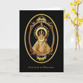 Carte La Dame religieuse de Manaoag Philippines Catholiq (Fleur jaune)