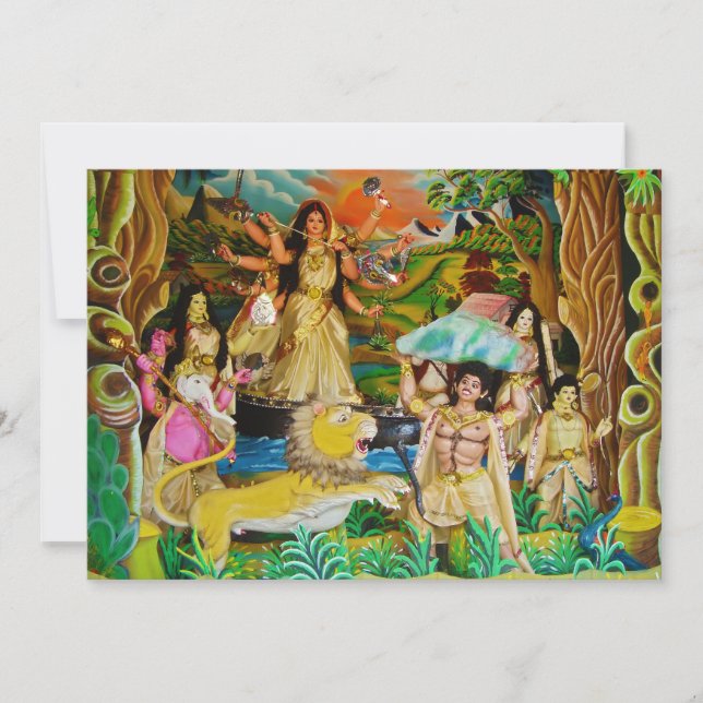 Carte La déesse Durga au festival de Durga à Burdwan (Devant)