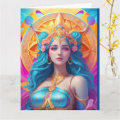 Carte La déesse grecque Aphrodite dans sa splendeur (Fleur jaune)