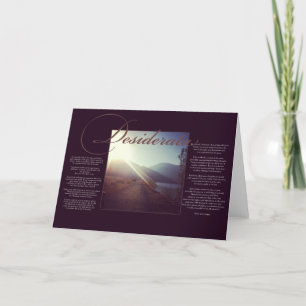 Carte La Desiderata   Poème inspirant sur la vie