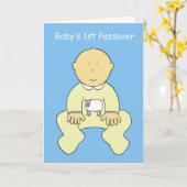 Carte La ?ère pâque du bébé, bande dessinée mignonne (Fleur jaune)