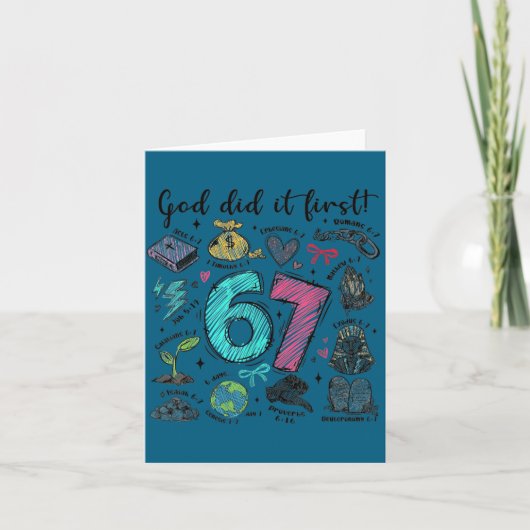 Carte L'a fait pour Dieu C'était 6 7 Meme (Devant)