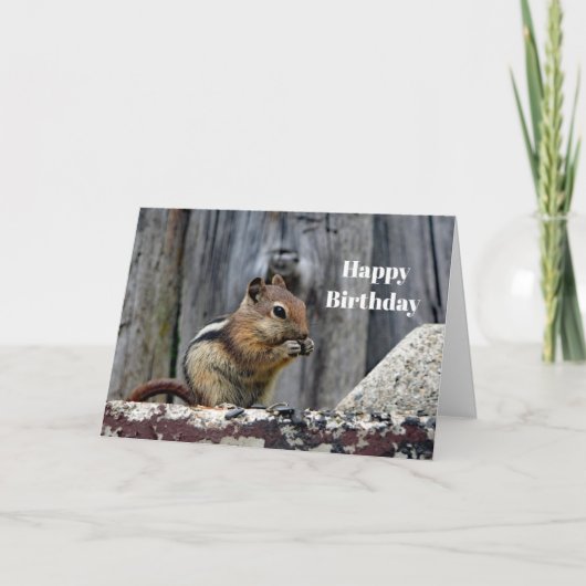 Carte La faune Chipmunk Photo d'anniversaire (Devant)