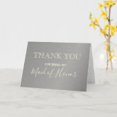 Carte La femme d'honneur du Mariage Merci (Fleur jaune)