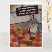 Carte La Femme Rétro A Besoin D'Une Pause (Fleur jaune)