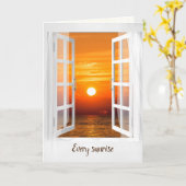 Carte La fenêtre du lever du soleil penser à vous (Fleur jaune)