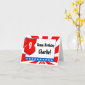 Carte La fête d'anniversaire de guerrier de Ninja badine (Fleur jaune)